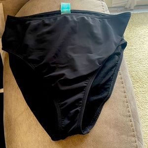 Black high waist swim bottoms